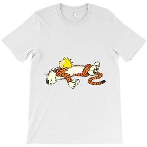 Calvin And Hobbes Tired Funny Comic Cartoon Humor Quote Graphic T-Shirt 81